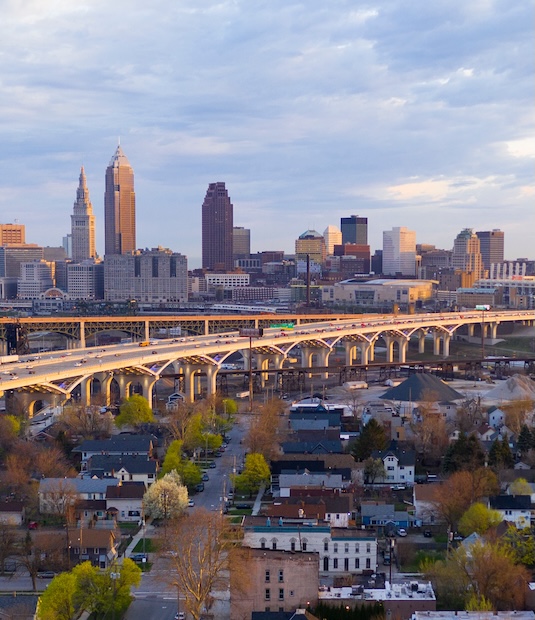 Highway Through Cleveland Ohio Cuyahoga County Seat